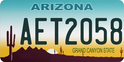 AZ license plate AET2058