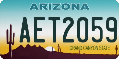 AZ license plate AET2059