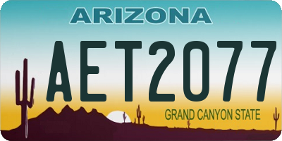 AZ license plate AET2077