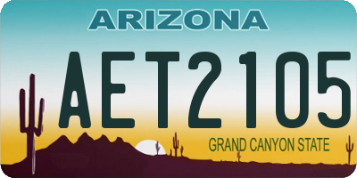 AZ license plate AET2105