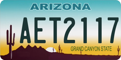 AZ license plate AET2117