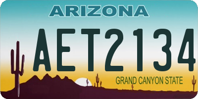 AZ license plate AET2134