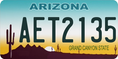AZ license plate AET2135