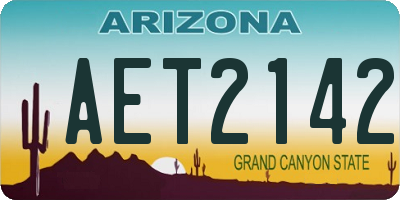 AZ license plate AET2142