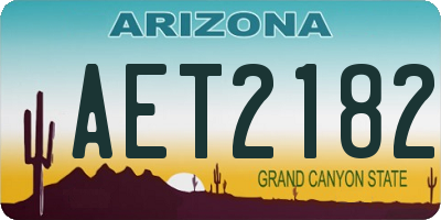 AZ license plate AET2182