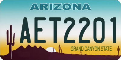 AZ license plate AET2201