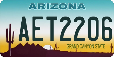 AZ license plate AET2206