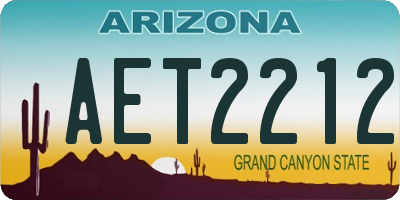 AZ license plate AET2212