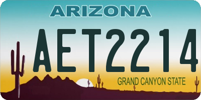 AZ license plate AET2214