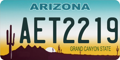 AZ license plate AET2219