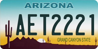 AZ license plate AET2221
