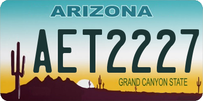 AZ license plate AET2227