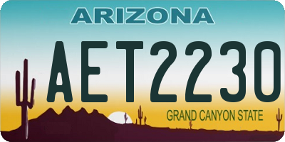 AZ license plate AET2230