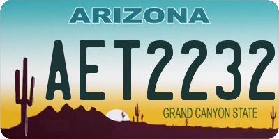 AZ license plate AET2232