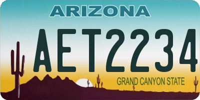 AZ license plate AET2234