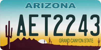 AZ license plate AET2243