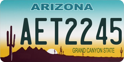 AZ license plate AET2245