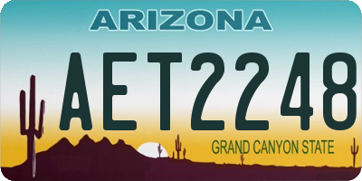 AZ license plate AET2248