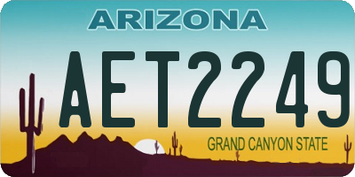 AZ license plate AET2249