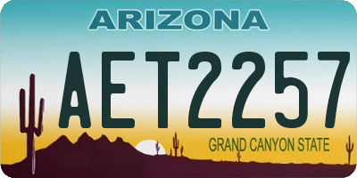 AZ license plate AET2257