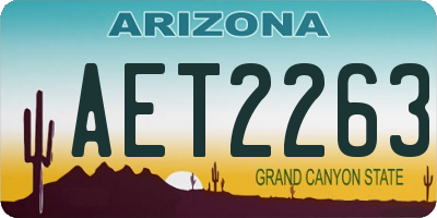 AZ license plate AET2263