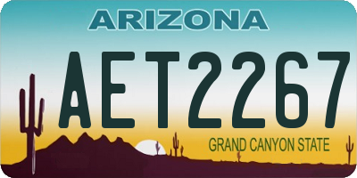 AZ license plate AET2267