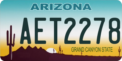 AZ license plate AET2278