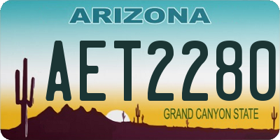 AZ license plate AET2280