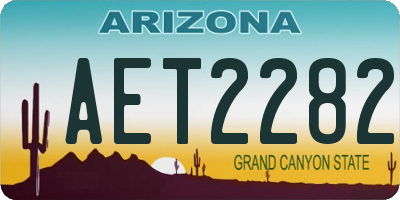 AZ license plate AET2282