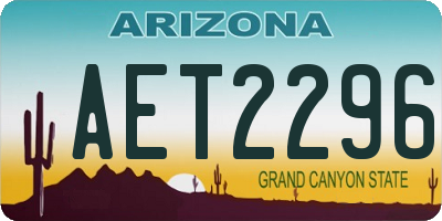 AZ license plate AET2296