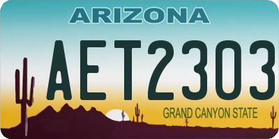 AZ license plate AET2303