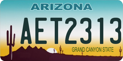 AZ license plate AET2313