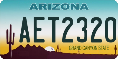 AZ license plate AET2320