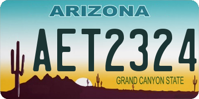 AZ license plate AET2324