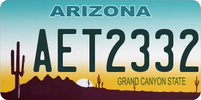 AZ license plate AET2332