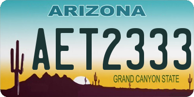 AZ license plate AET2333