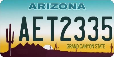 AZ license plate AET2335