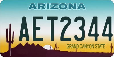 AZ license plate AET2344