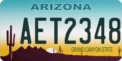 AZ license plate AET2348