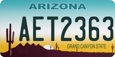 AZ license plate AET2363