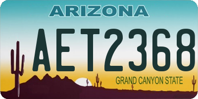 AZ license plate AET2368