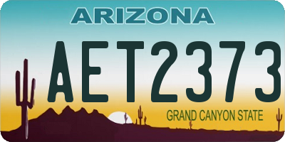 AZ license plate AET2373