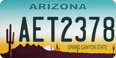 AZ license plate AET2378