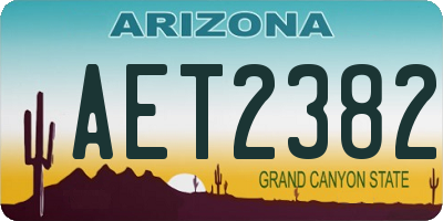 AZ license plate AET2382