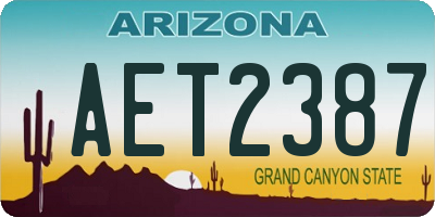 AZ license plate AET2387