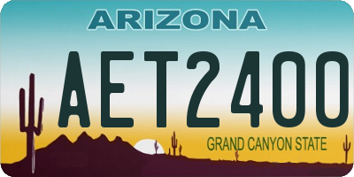 AZ license plate AET2400