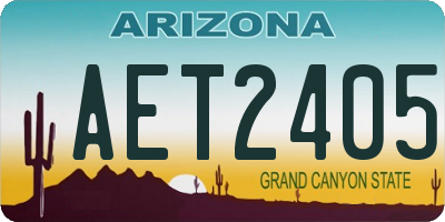 AZ license plate AET2405