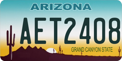 AZ license plate AET2408