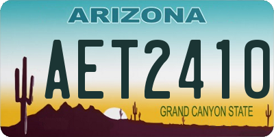 AZ license plate AET2410