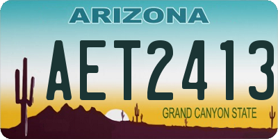 AZ license plate AET2413